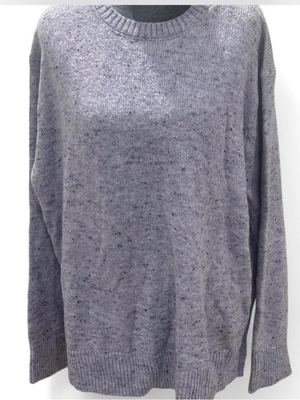Gloria Vanderbilt Heather Gray Speckled Crewneck Sweater